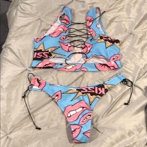 Lips strappy bikini size large thong